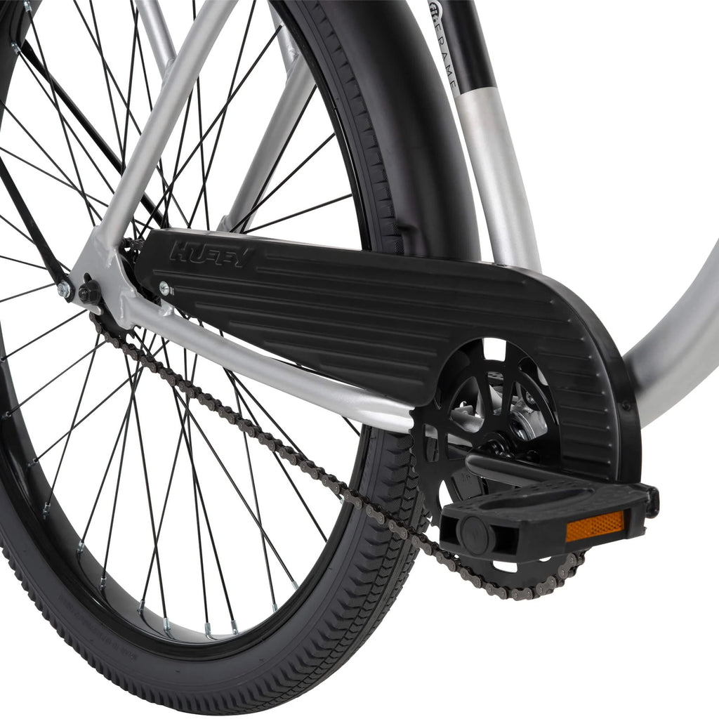 26 In. Nel Lusso Men¡¯s Beach Cruiser Bike, Silver