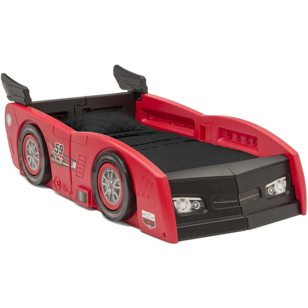 Delta Children Grand Prix Kids Plastic Toddler Bed - Twin. Red