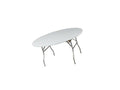 Kwik-Covers 60" Round Fitted Plastic Table Covers, Bundle of 5 (White)