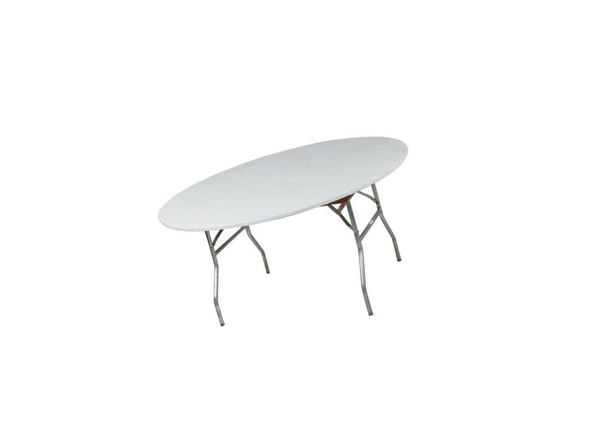 Kwik-Covers 60" Round Fitted Plastic Table Covers, Bundle of 5 (White)