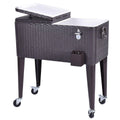 Rattan Cooler 80QT Frozen Warm Function with Shelf