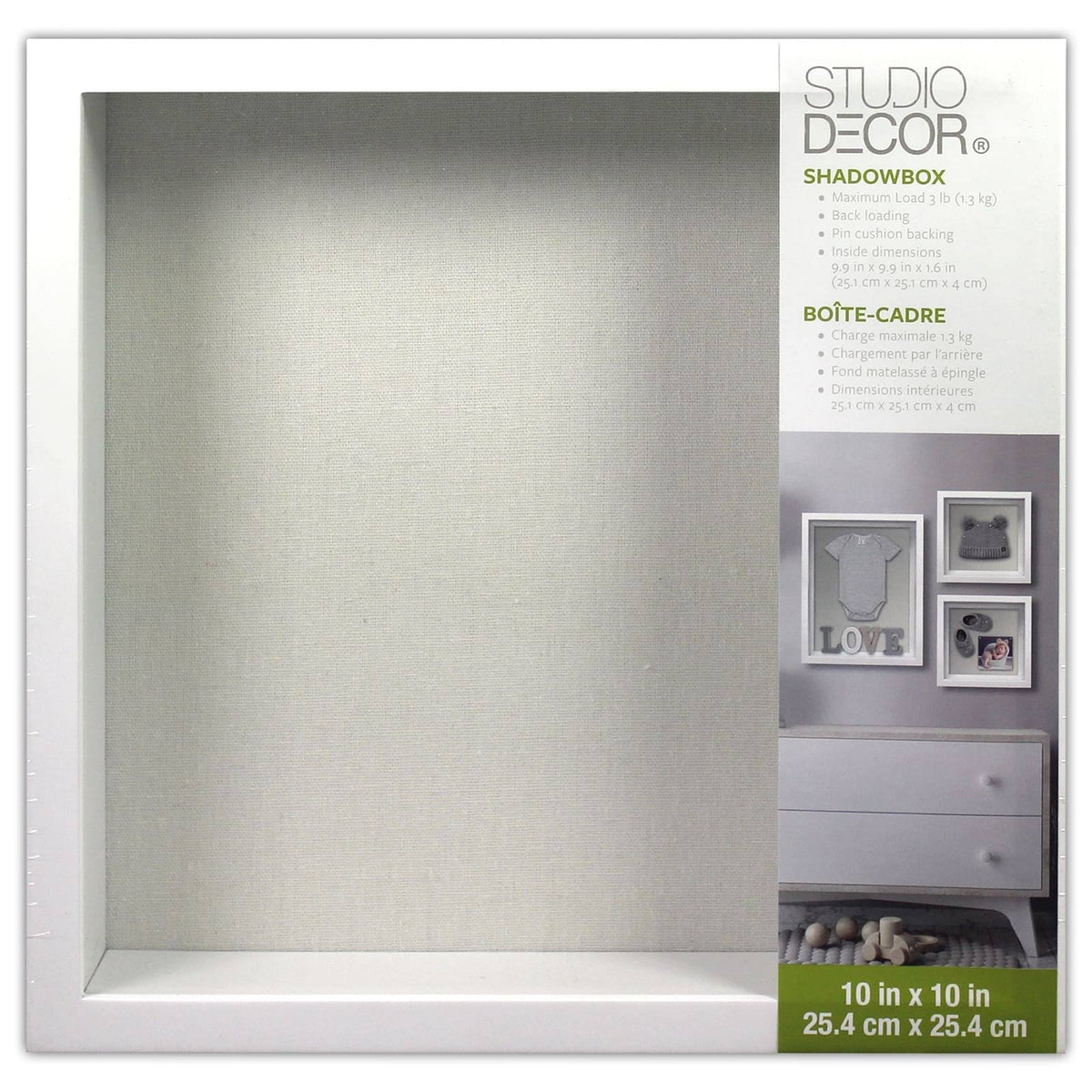 Studio Decor 10" x 10" White Flat Shadow Box - Each