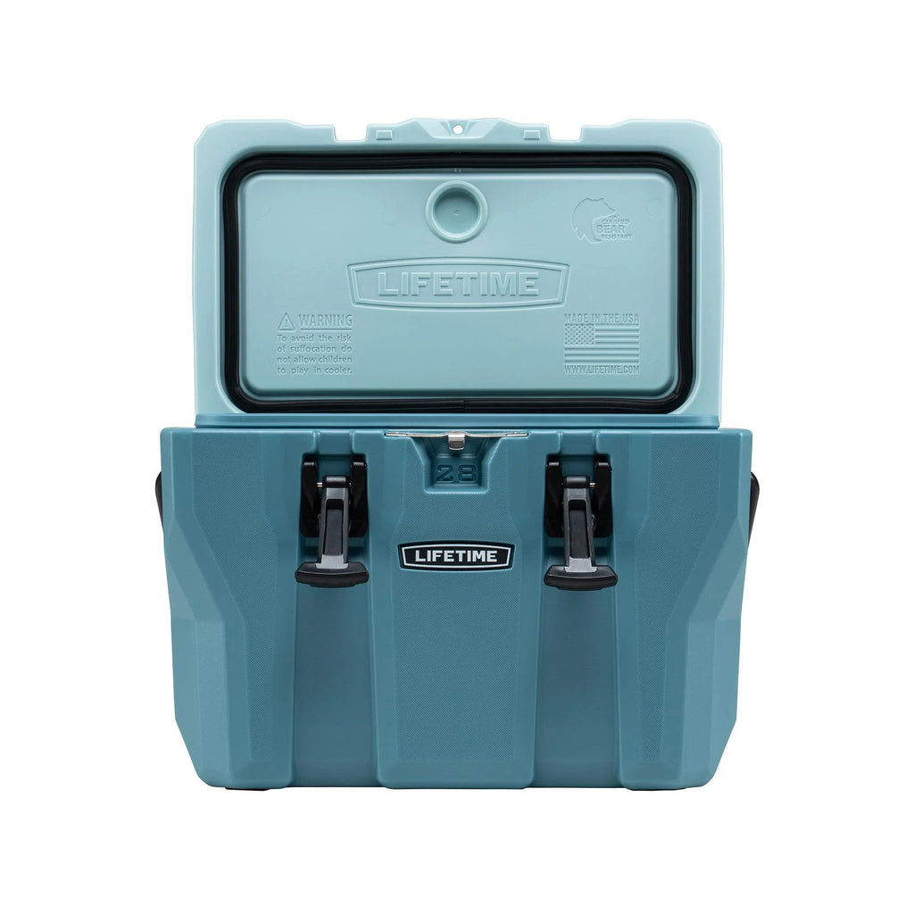 Lifetime 28 Qt Bear - Resistant Camping Cooler, Premium High Performance, Ice Retention, Hard Cooler, 20 Can Capacity, Boulder Gray (91289)