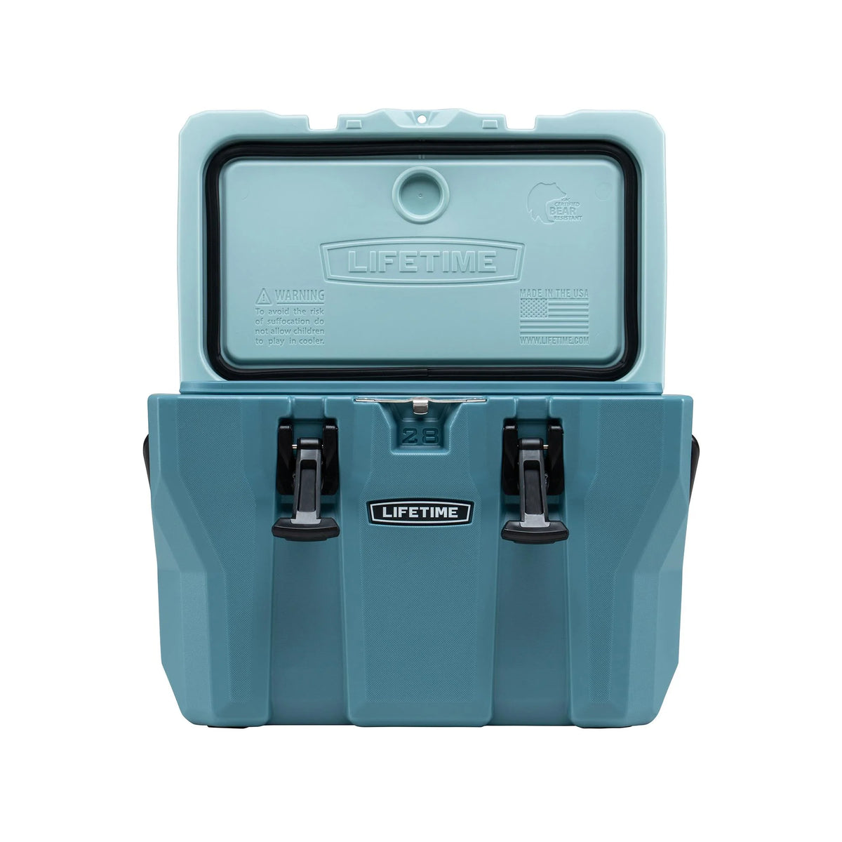Lifetime 28 Qt Bear - Resistant Camping Cooler, Premium High Performance, Ice Retention, Hard Cooler, 20 Can Capacity, Boulder Gray (91289)