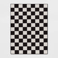 4'x5'5" Small Checker Rug Charcoal and Ivory - Room Essentials