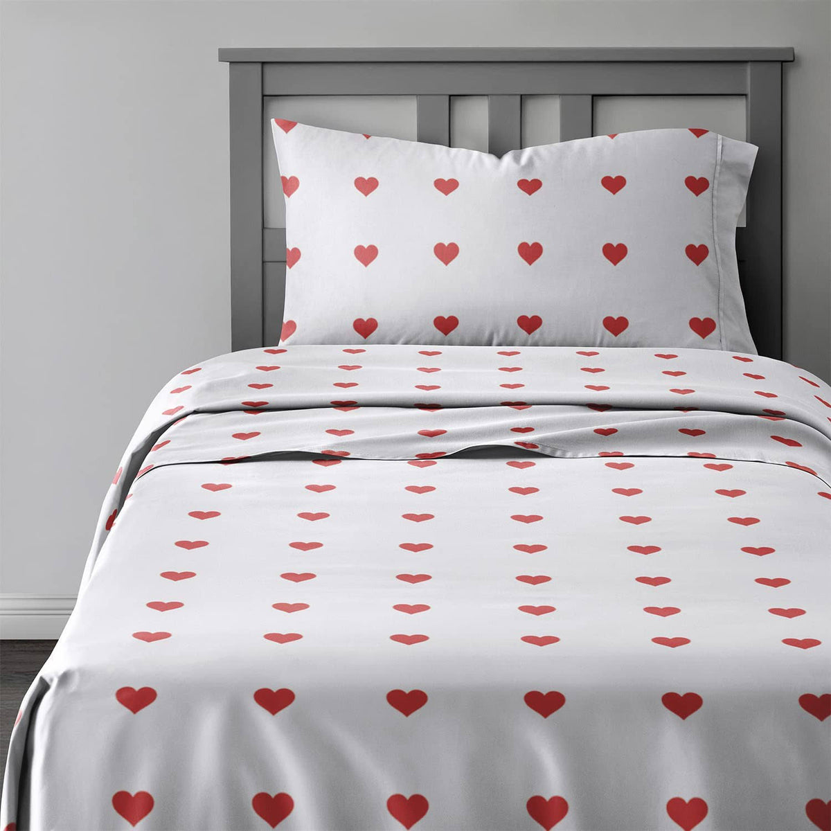 Kids Sheet Set | CGK Linens Full / Hearts Red