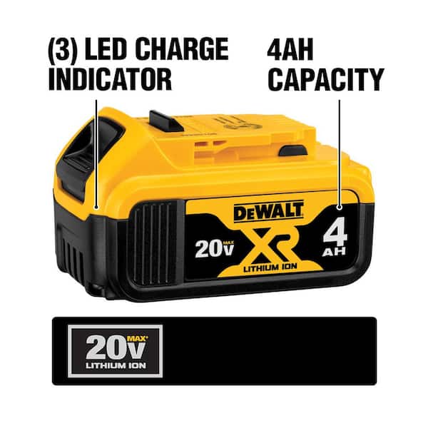 20V MAX Lithium-Ion Cordless Brushless 4 Tool Combo Kit with (2) 4.0Ah Batteries. Charger. and Kit Bag