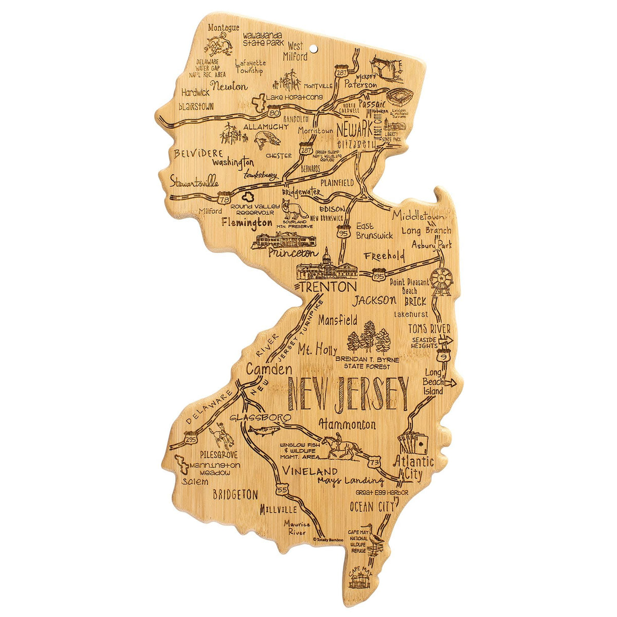 Totally Bamboo New Jersey Destination Cutting/Serving Board