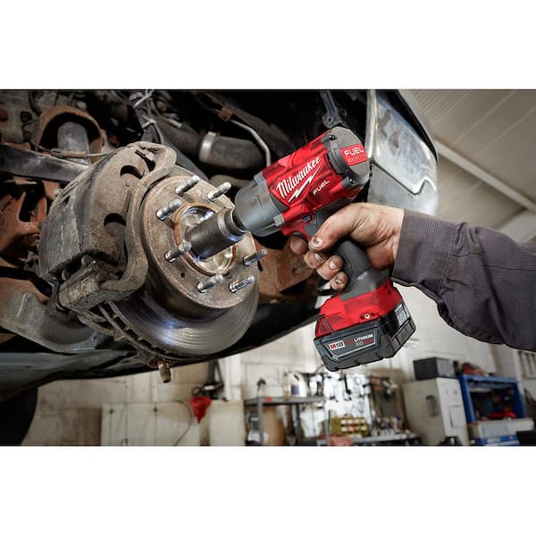M18 FUEL 18V Lithium - Ion Brushless Cordless 1/2 In. High - Torque Impact Wrench with Grease Gun Kit, Resistant Batteries