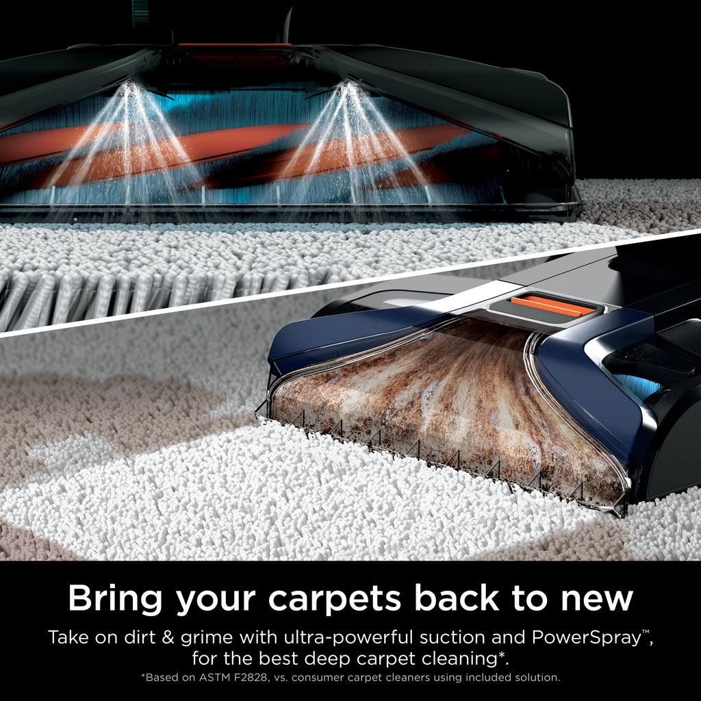 Shark Carpetxpert with Stainstriker, Upright Carpet, Area Rug & Upholstery Cleaner for Pets, Built - in Spot & Stain Eliminator, Deep Cleaning & Tough Stain Removal, Carpet Shampooer, Navy, New, EX200