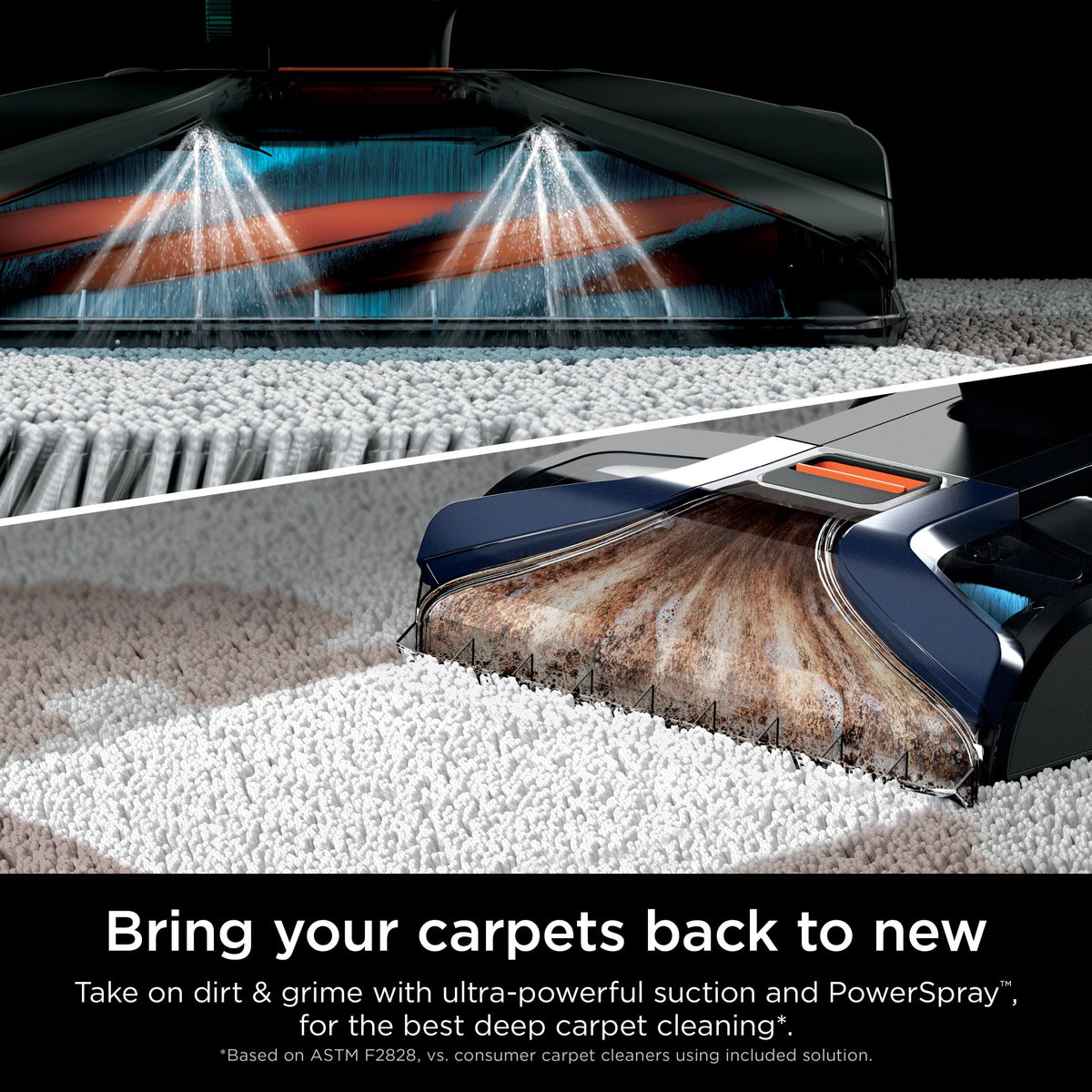 Shark Carpetxpert with Stainstriker, Upright Carpet, Area Rug & Upholstery Cleaner for Pets, Built - in Spot & Stain Eliminator, Deep Cleaning & Tough Stain Removal, Carpet Shampooer, Navy, New, EX200