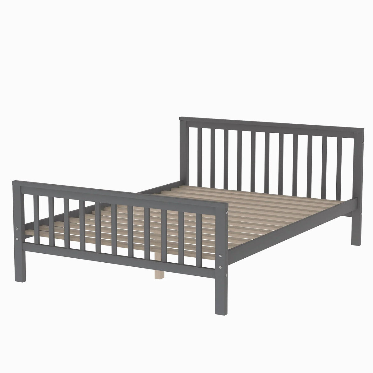 Euroco Wood Stairway Twin Loft Bed with Full Platform and Drawer