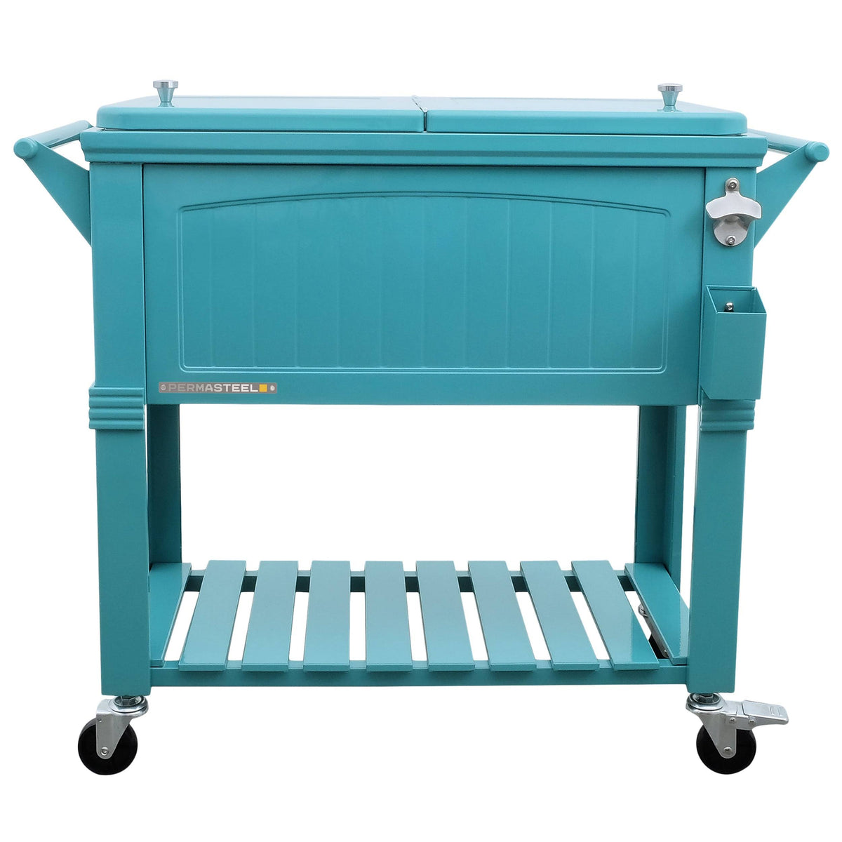 80qt Portable Rolling Patio Cooler - Teal - Permasteel