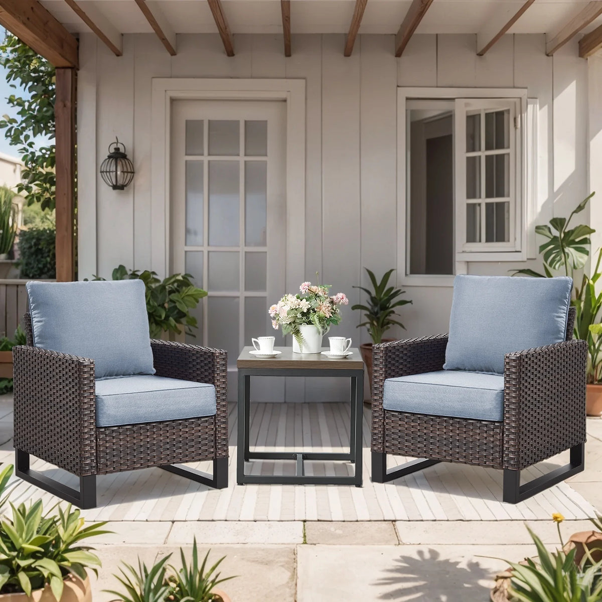 Bellefurn Outdoor Deep Seat Cushion 24 X 24 X 6 in for Patio Furniture, Outdoor Chair Cushions Waterproof & Fade Resistant Patio Furniture Cushions for Wicker Chair, Sofa, Couch