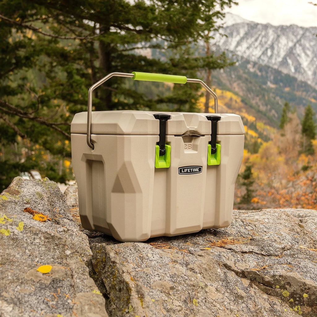 Lifetime 28 Qt Bear - Resistant Camping Cooler, Premium High Performance, Ice Retention, Hard Cooler, 20 Can Capacity, Boulder Gray (91289)