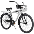 26 In. Nel Lusso Men¡¯s Beach Cruiser Bike, Silver