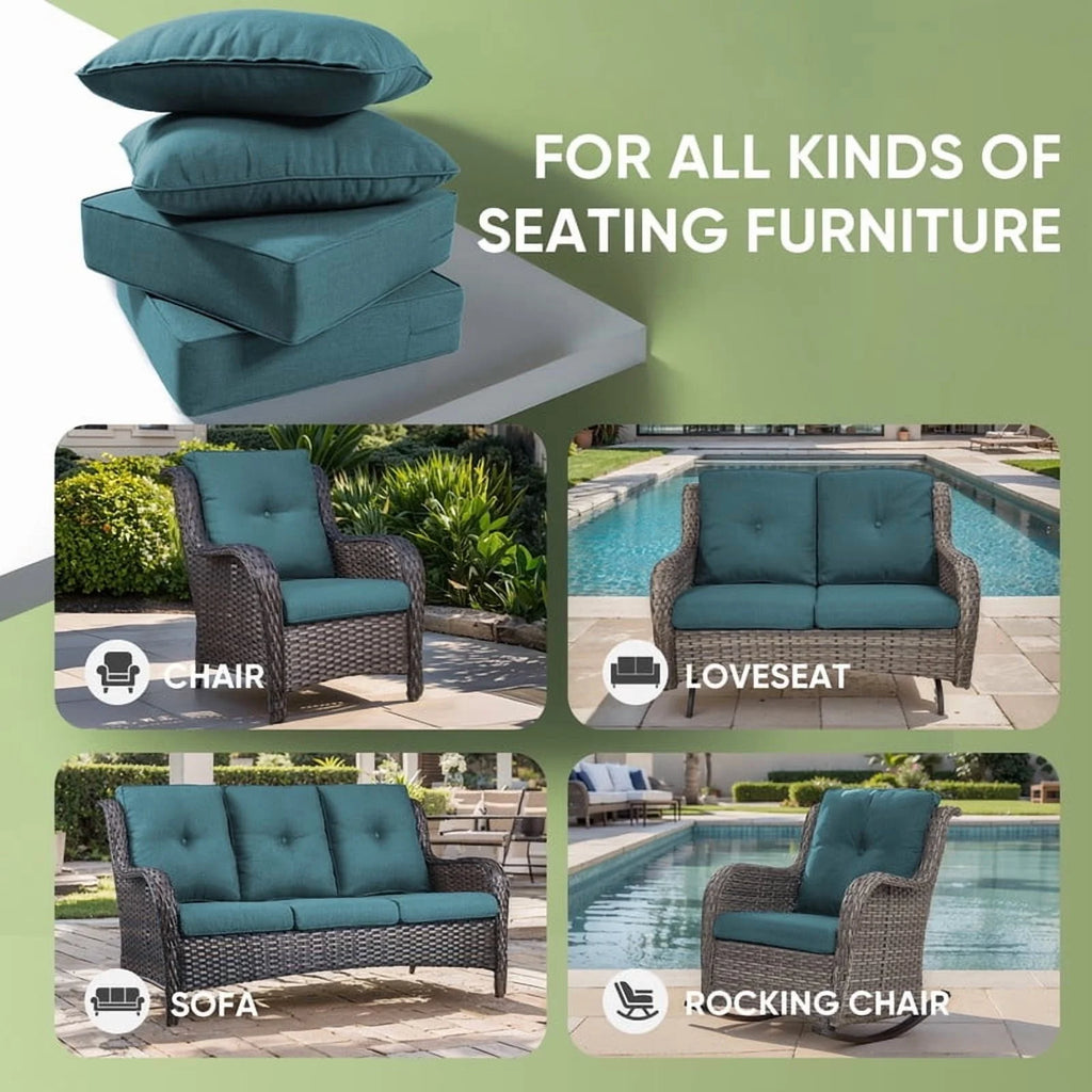 Bellefurn Outdoor Deep Seat Cushion 24 X 24 X 6 in for Patio Furniture, Outdoor Chair Cushions Waterproof & Fade Resistant Patio Furniture Cushions for Wicker Chair, Sofa, Couch