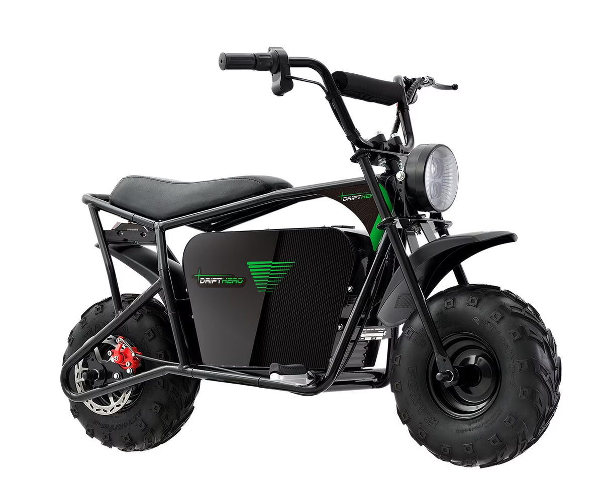 Drift Hero 1000W 19 Mph Electric Mini Bike, Black