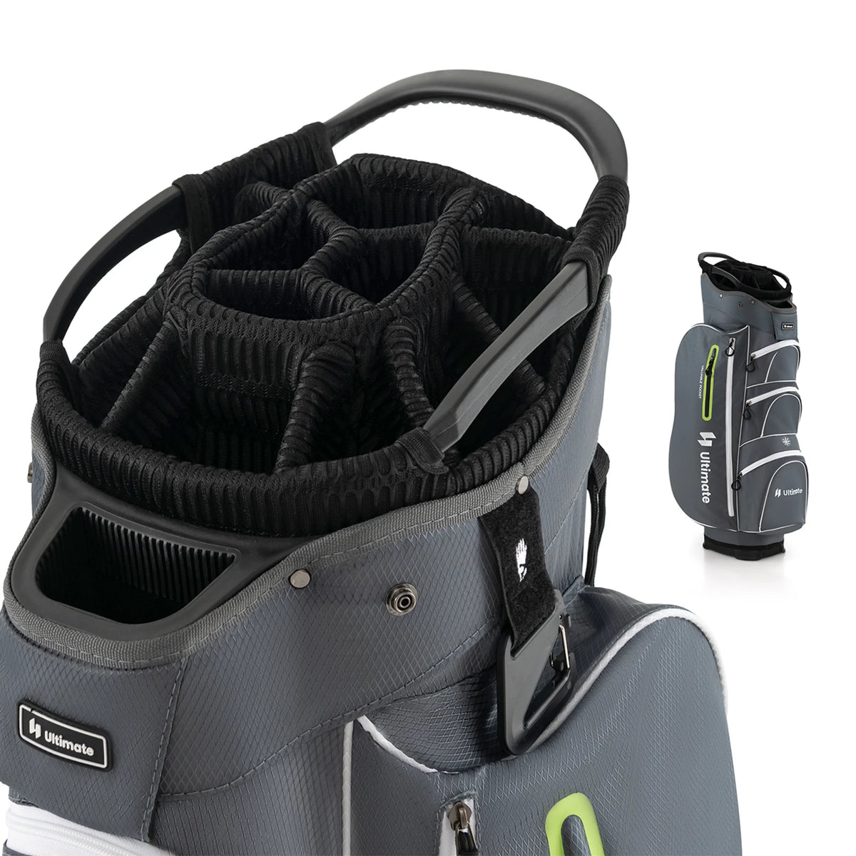 Costway Lightweight Golf Cart Bag with 15 Way Top Divider Individual Putter Well Cooler Bag Green