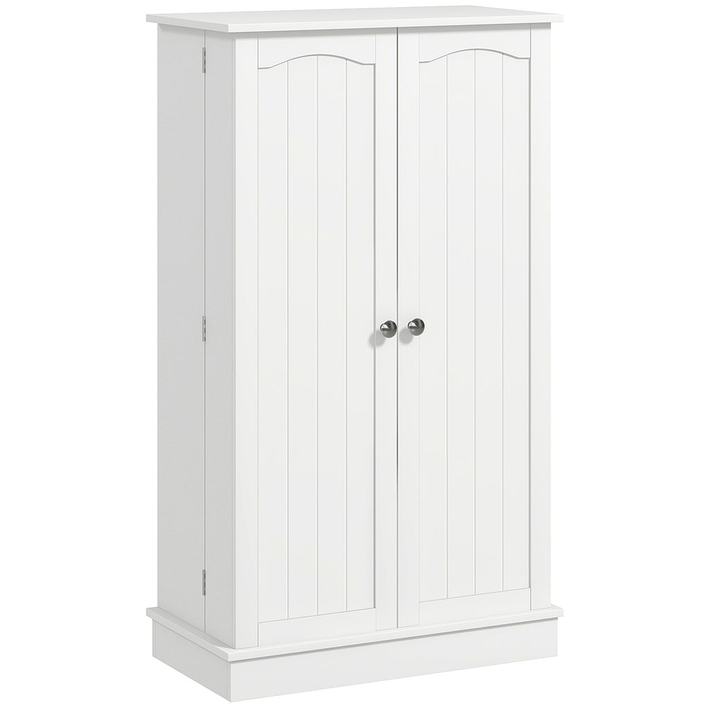 HOMCOM Küchenschrank Speisekammer 2 Türen mit 5 Regalen und 12 Gewürzregalen - 60 x 30 x 104 cm - weiß
