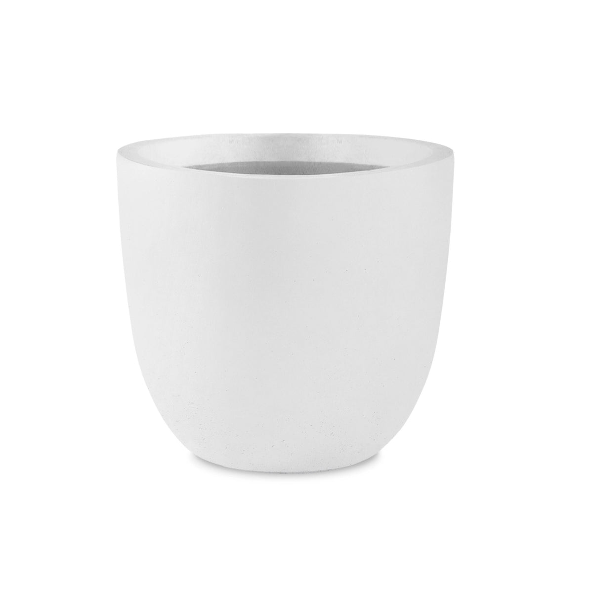 Kante 14" Dia. Round Large Pure White Concrete Planters, Outdoor Indoor, C80011