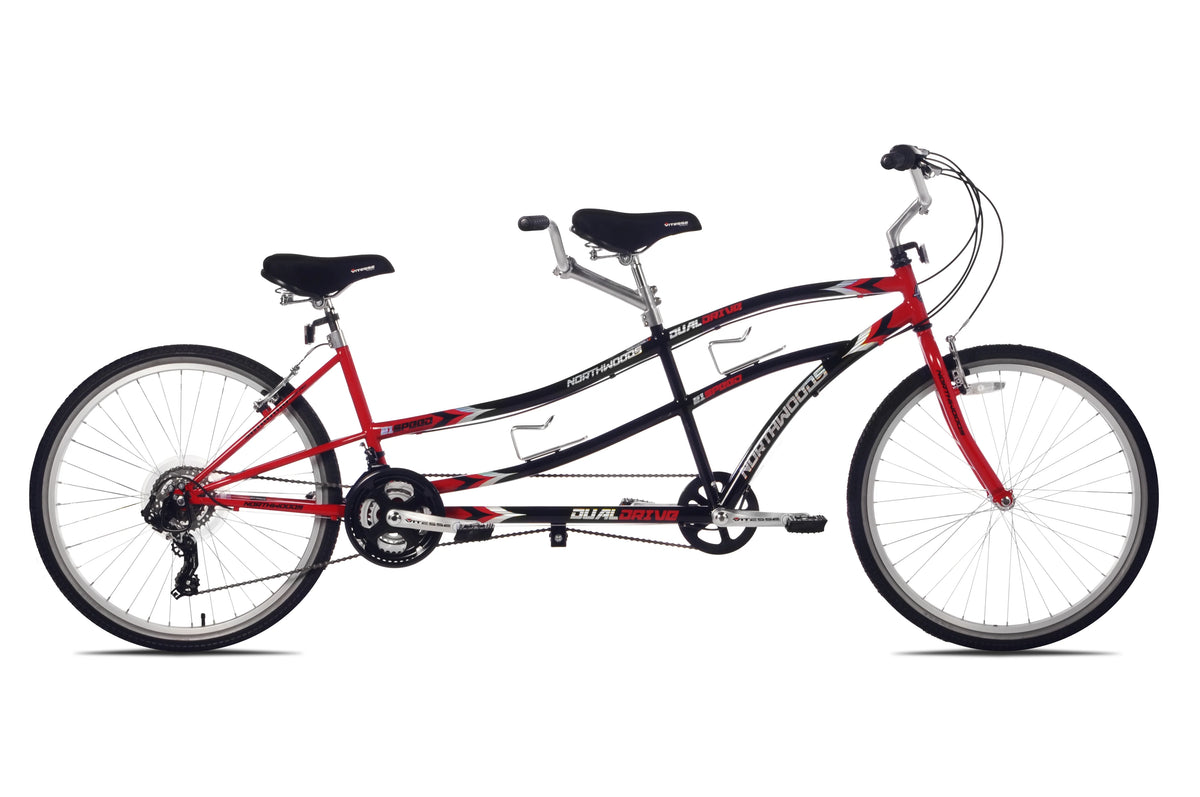 26" Northwoods 21 - Speed Dual Drive Tandem Adult'S Bike, Red/Black