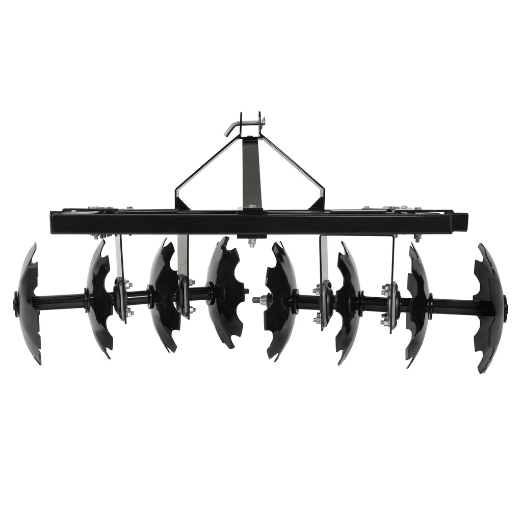 KOJEM Disc Plow Harrow for Prep Soil Cut Weeds & Clear Crop Remains Easy Mounting with Integrated 3 - Point Hitch2 PACKAGES