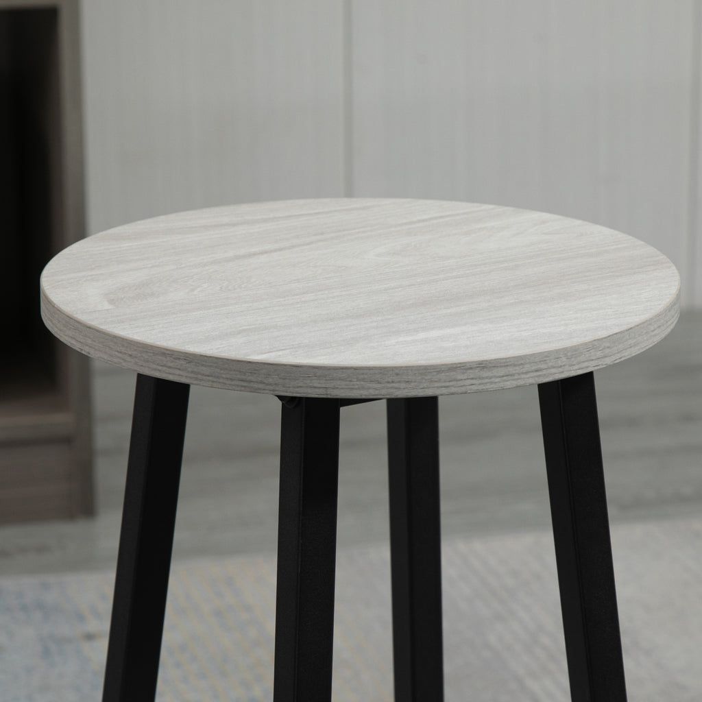 HOMCOM Bartisch-Set im Industriedesign, 6-teilig, 2 Tische und 4 Barhocker, Grau + Schwarz