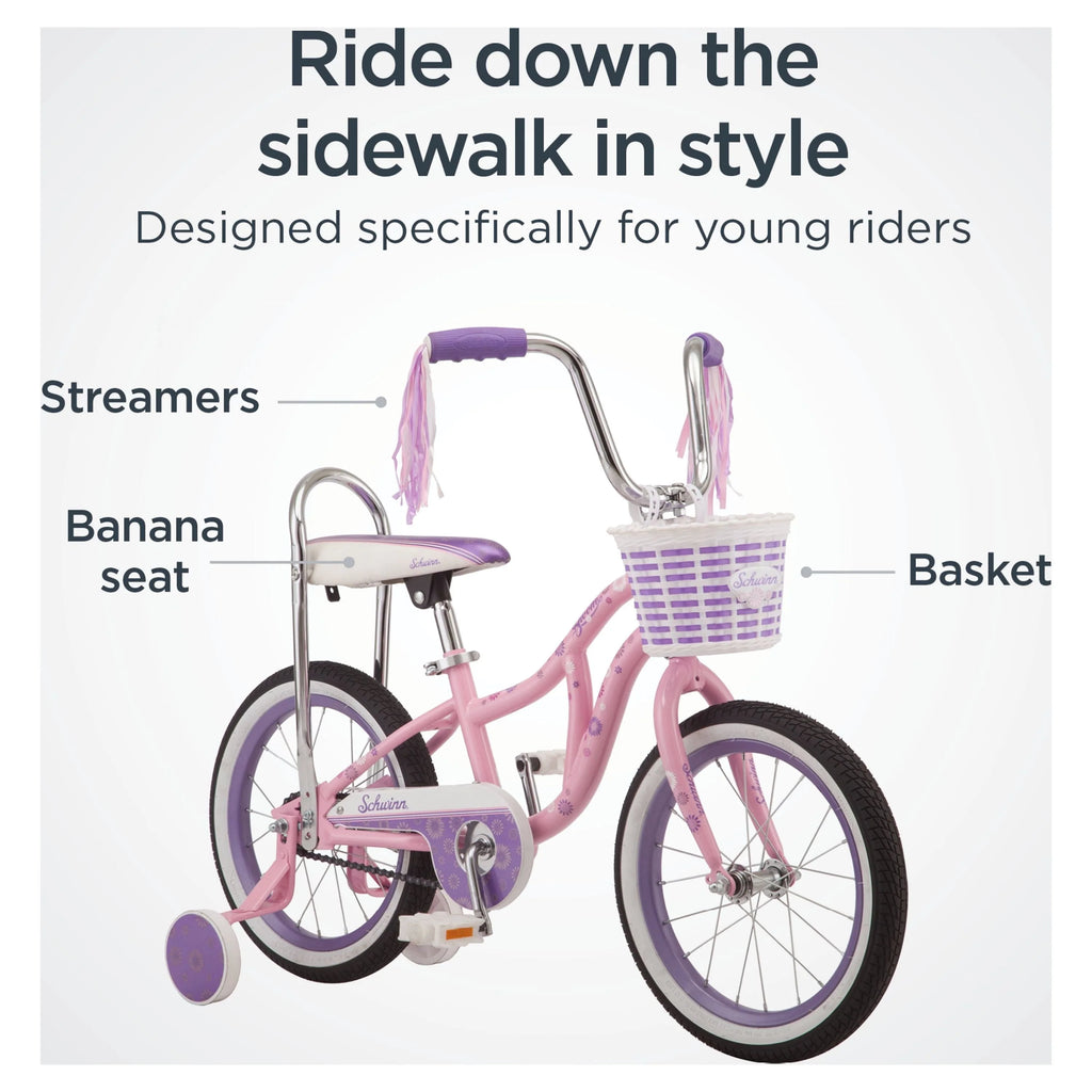 Schwinn 16" Bloom Kid'S Bike with Training Wheels, Pink