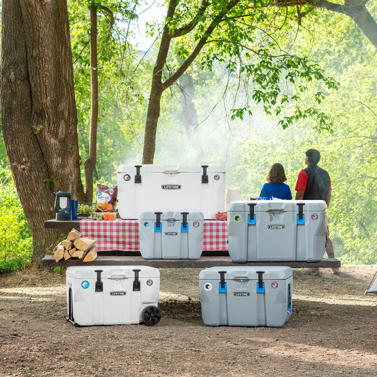 Lifetime 28 Qt Bear - Resistant Camping Cooler, Premium High Performance, Ice Retention, Hard Cooler, 20 Can Capacity, Boulder Gray (91289)