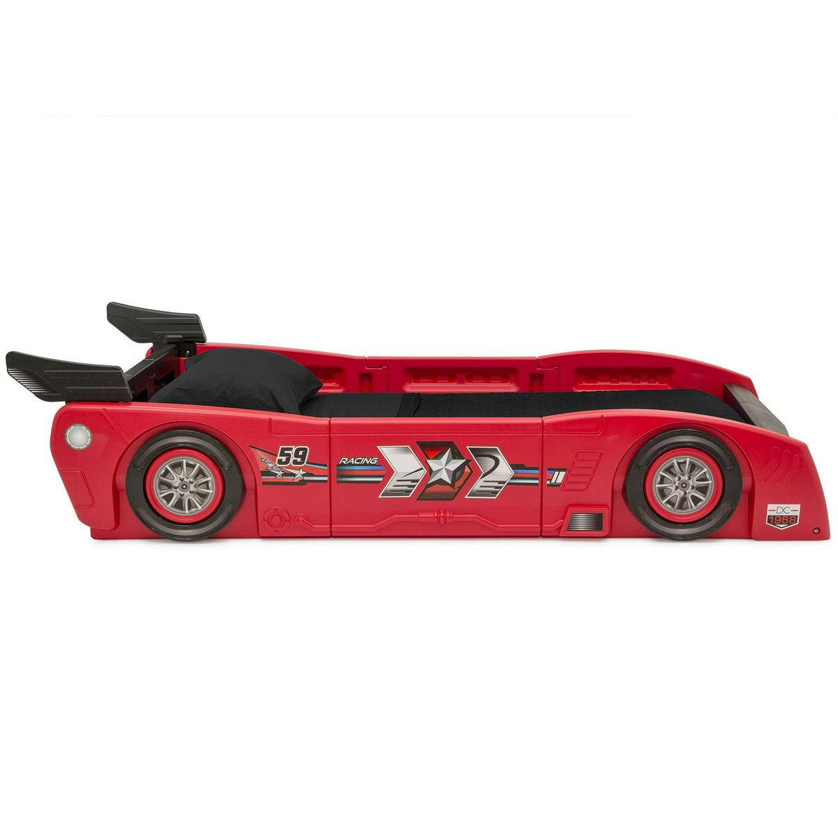 Delta Children Grand Prix Kids Plastic Toddler Bed - Twin. Red