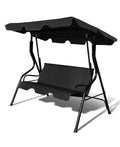 Costway Patio 3 SEATS Canopy Swing Glider Hammock Cushioned Steel Frame Outdoor Black