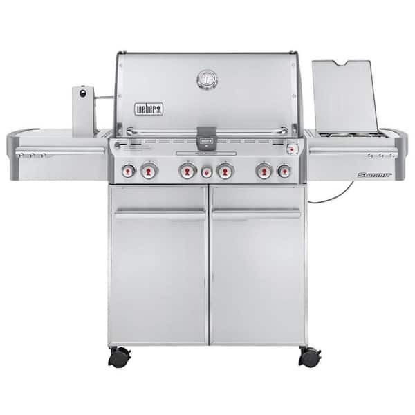 Summit S - 470 4 - Burner Propane Gas Grill in Stainless Steel with Built - in Thermometer and Rotisserie