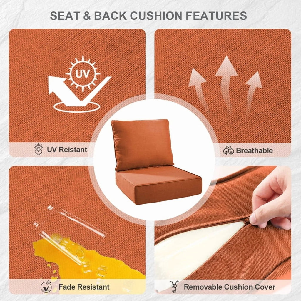 Bellefurn Outdoor Deep Seat Cushion 24 X 24 X 6 in for Patio Furniture, Outdoor Chair Cushions Waterproof & Fade Resistant Patio Furniture Cushions for Wicker Chair, Sofa, Couch