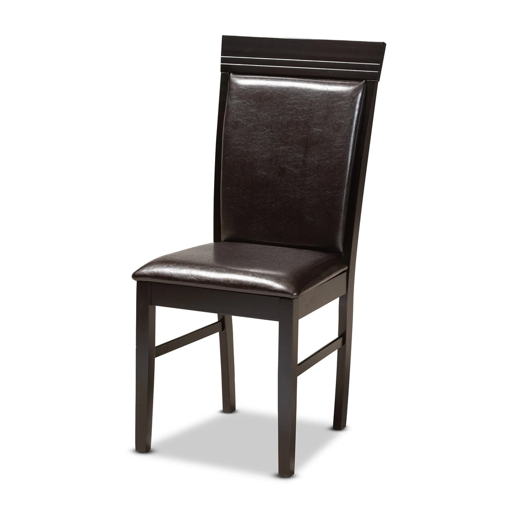 Baxton Studio Lanier Modern and Contemporary Sand Fabric Upholstered Dark Brown Finished 2 - Piece Wood Dining Chair Set