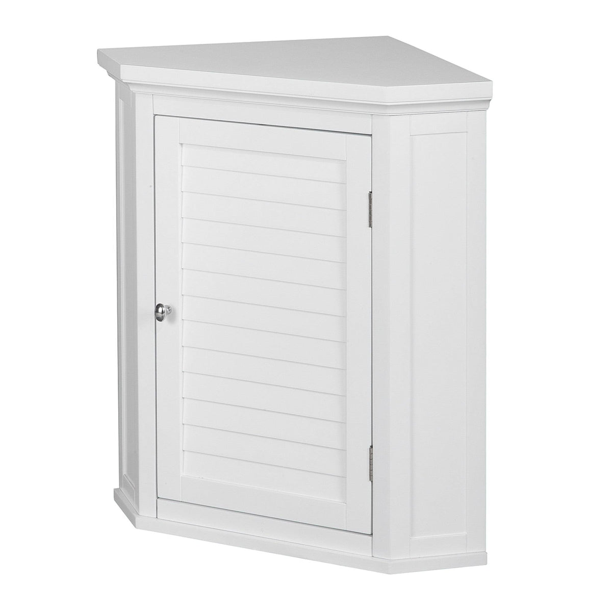 Elegant Home Fashions Glancy Wooden Corner Wall Cabinet, White