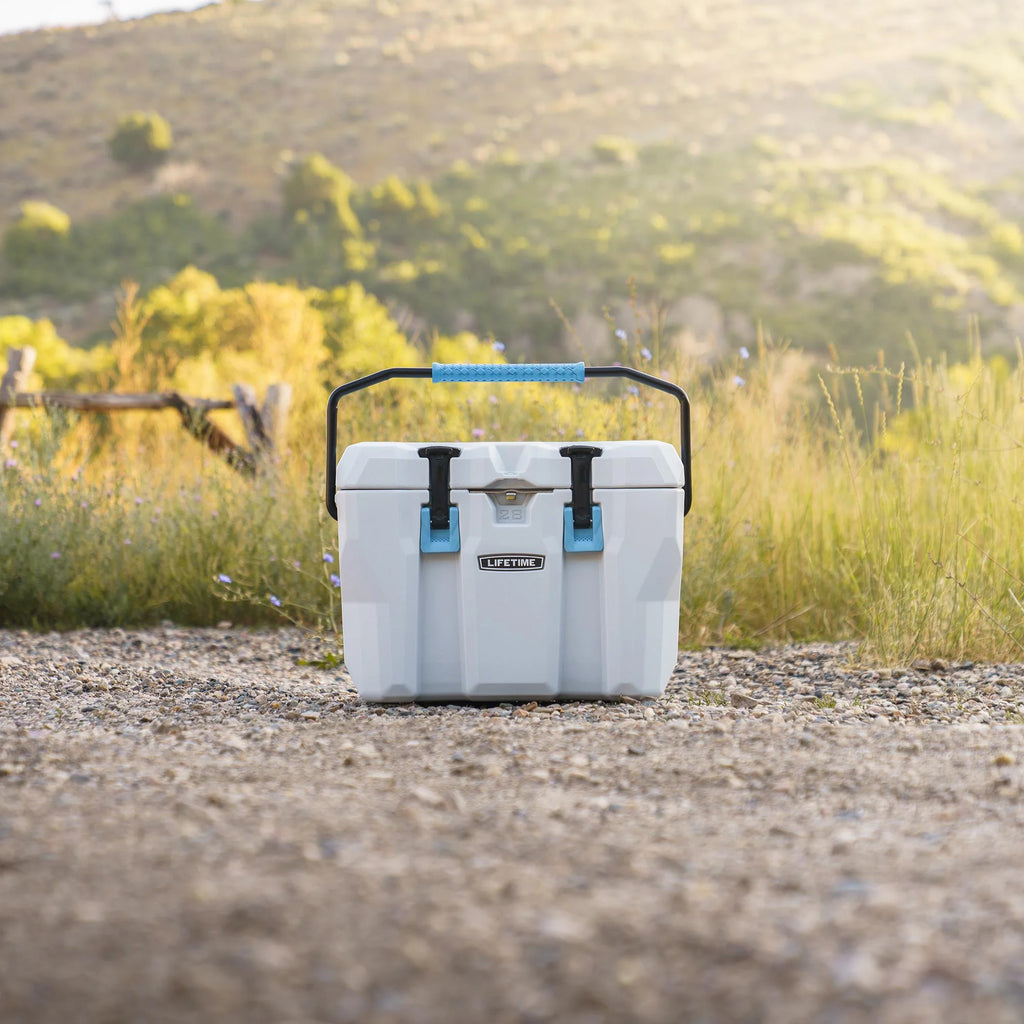 Lifetime 28 Qt Bear - Resistant Camping Cooler, Premium High Performance, Ice Retention, Hard Cooler, 20 Can Capacity, Boulder Gray (91289)