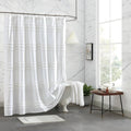 Dkny Chenille Stripe Shower Curtain White