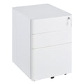 Vinsetto Rollcontainer, mobiler Aktenschrank mit 3 Schubladen, abschließbarer Büroschrank mit Hängeregistratur, Aufbewahrung, Stahl, 39 x 48 x 59 cm Weiß