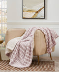 Elle Micromink and Sherpa Reversible Throw: Red