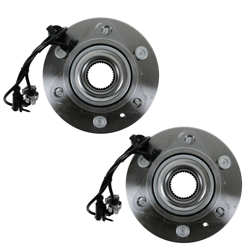 TRQ Front Wheel Hub & Bearing Pair for 07 - 13 Silverado Sierra Tahoe BHA50034 Fits Select: 2007 - 2013 CHEVROLET SILVERADO, 2007 - 2014 CHEVROLET TAHOE