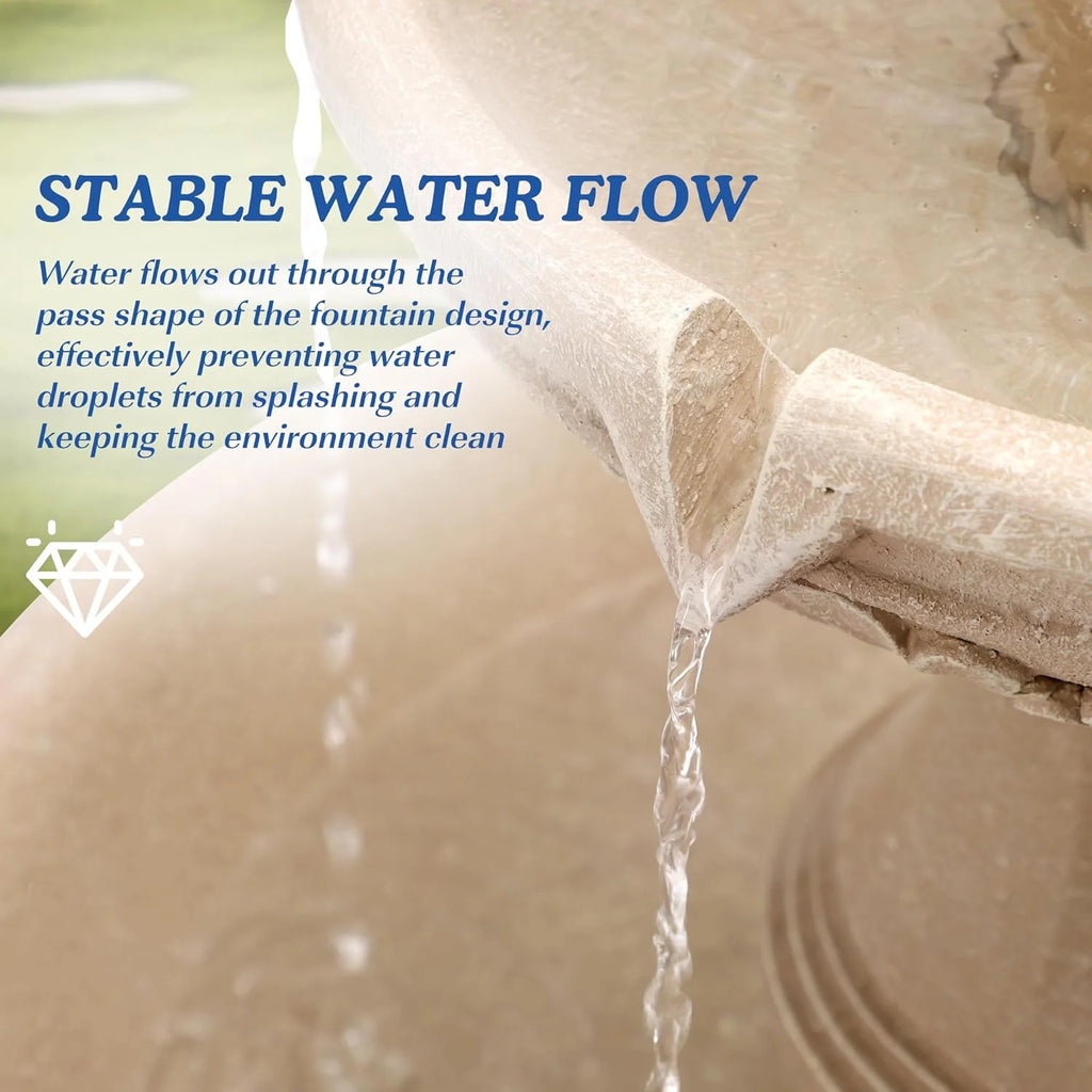 Magic Union Italian Solar Water Fountains Outdoor Garden Decor - 48.4''H Fountain and Waterfall, Large Cascading Indoor Floor - Standing Resin Bubbler Fountain Features W/Pump for Patio, Backyard