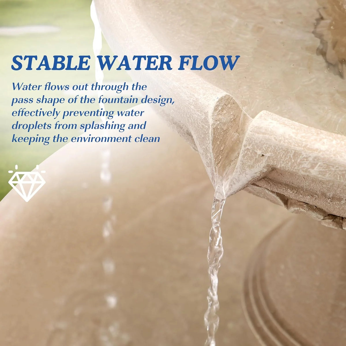 Magic Union Italian Solar Water Fountains Outdoor Garden Decor - 48.4''H Fountain and Waterfall, Large Cascading Indoor Floor - Standing Resin Bubbler Fountain Features W/Pump for Patio, Backyard