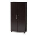 Marine Wenge Finished 2 Door Wood Entryway Shoe Storage Cabinet Brown - Baxton Studio