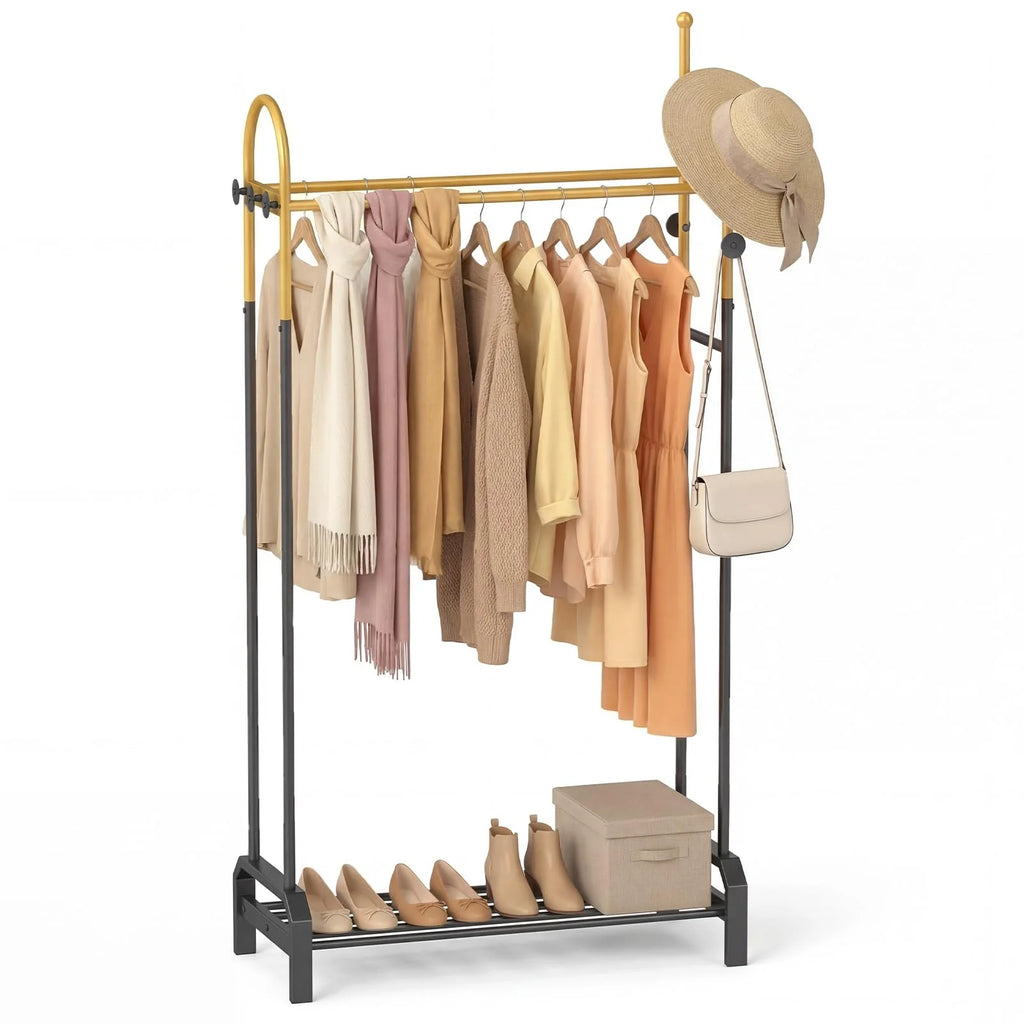 Tangkula Heavy Duty Clothes Rack | Freestanding Clothing Rack with Double Hanging Rods