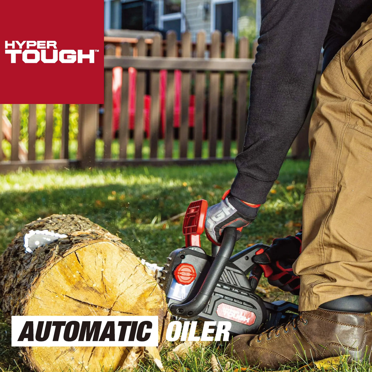 Hyper Tough 20V 4.0ah Battery Powered 12in Brushless Chainsaw, HT22 - 401 - 03 - 03