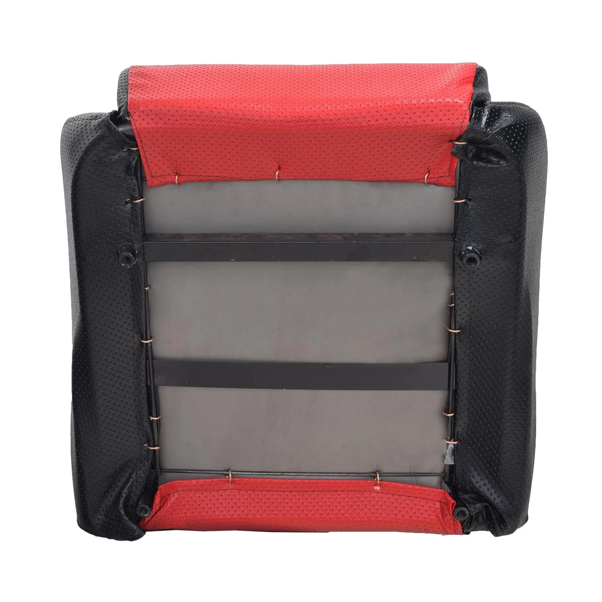Alveytech Red Single Seat for Go - Karts - Red Padded Racing Seat with Curved Seat Back & Vents, Two Tone Red and Black Upholstery, Single Go Kart Seat, Racing Seat, Replacement Seat with Padding