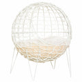 Pawhut Rattan Katzenkorb Katzenhöhle Katzenhütte Katzenbett mit Kissen erhöhtes Design Haustierbett Cremeweiß Ø45 x 57H cm