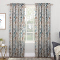 Sun Zero Kara Floral Print Energy Efficient Curtain Panel, 54" x 63", Stone Beige
