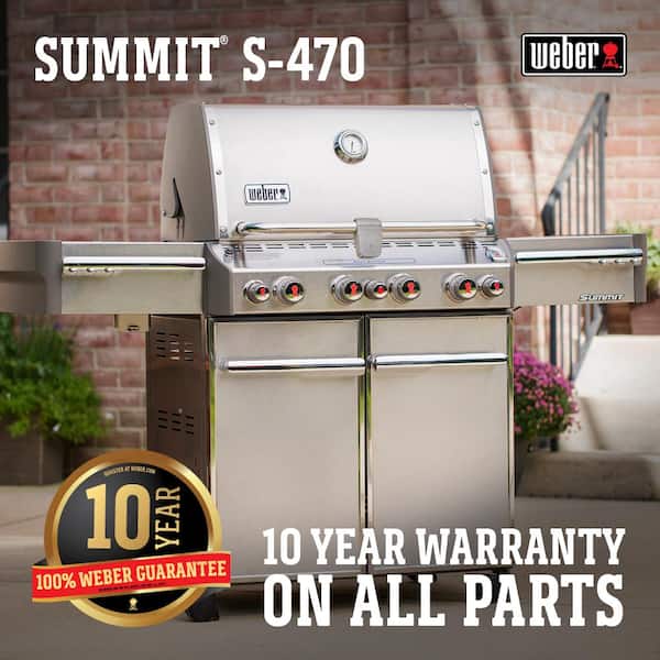 Summit S - 470 4 - Burner Propane Gas Grill in Stainless Steel with Built - in Thermometer and Rotisserie